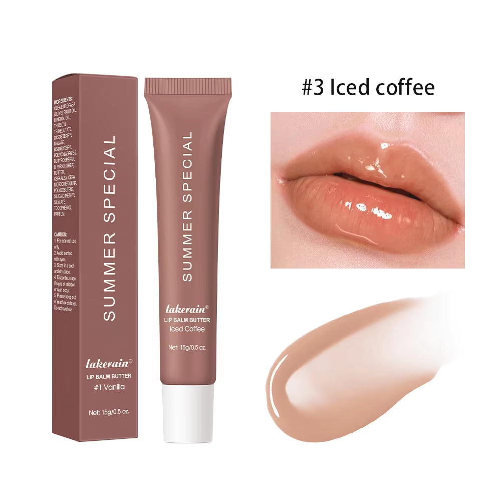 Summer Lip Balm Moisturizing Mirror Lip Gloss Lip Vanilla Mint Iced Coffee Cake Smell Lipstick Transparent Lip Oil Makeup