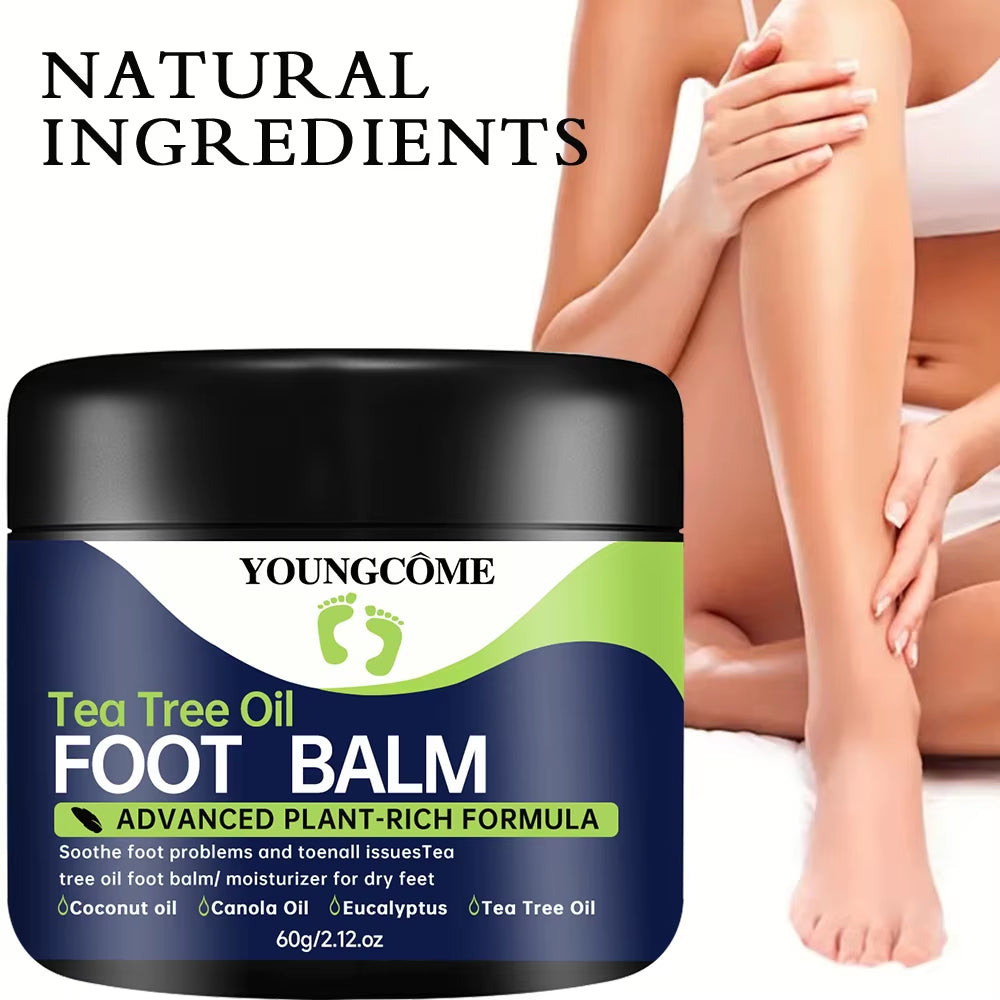 Tea Tree Oil Foot Cream Repairs Cracked Feet Deeply Moisturizes and Nourishes Dry Rough Skin,Softens Hard Skin