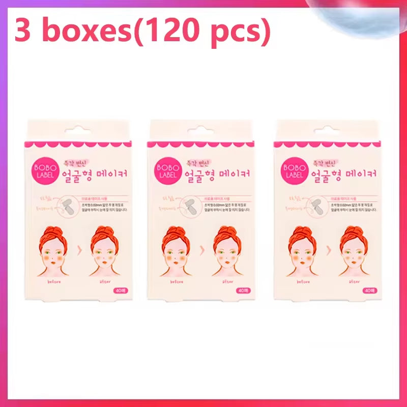 40Pcs/10Sheets V Lift Face Sticker Invisible Makeup Adhesive Lift Face Tape Slim Patch Breathable Sticker Lifting Tighten Chin