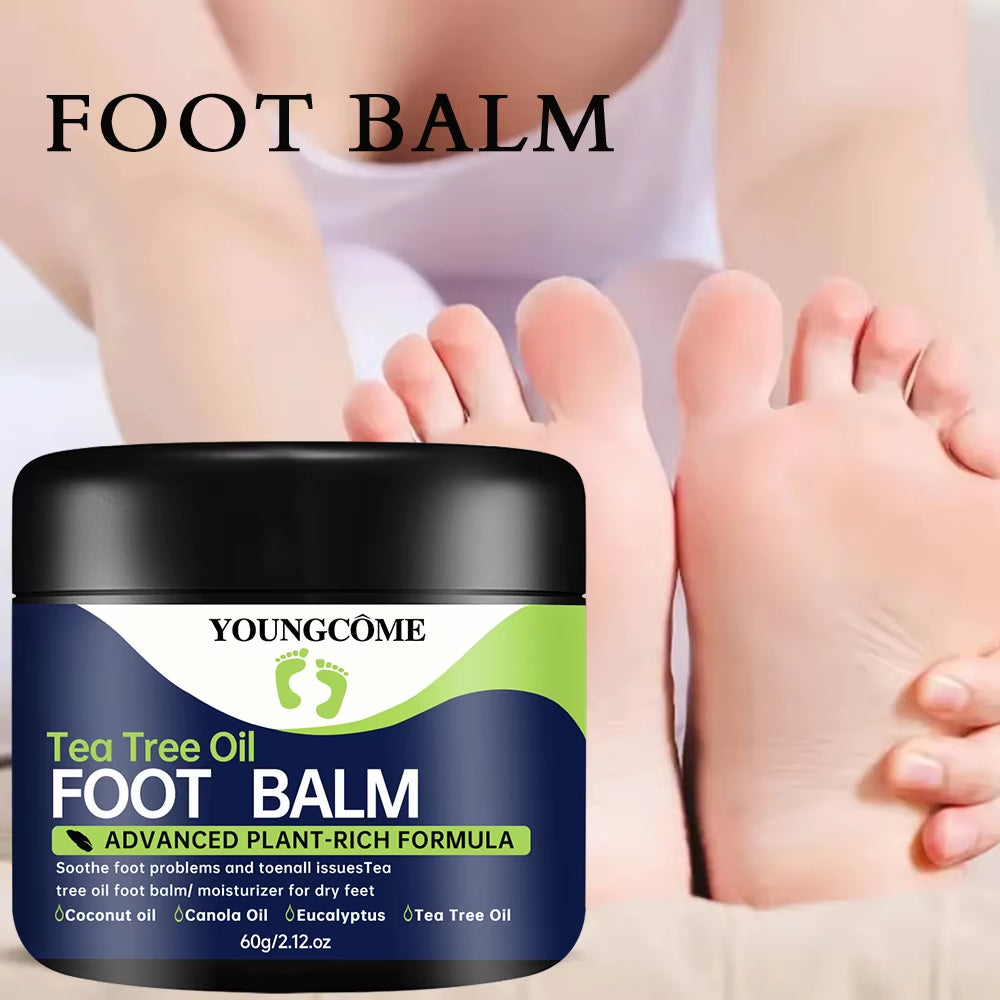 Tea Tree Oil Foot Cream Repairs Cracked Feet Deeply Moisturizes and Nourishes Dry Rough Skin,Softens Hard Skin