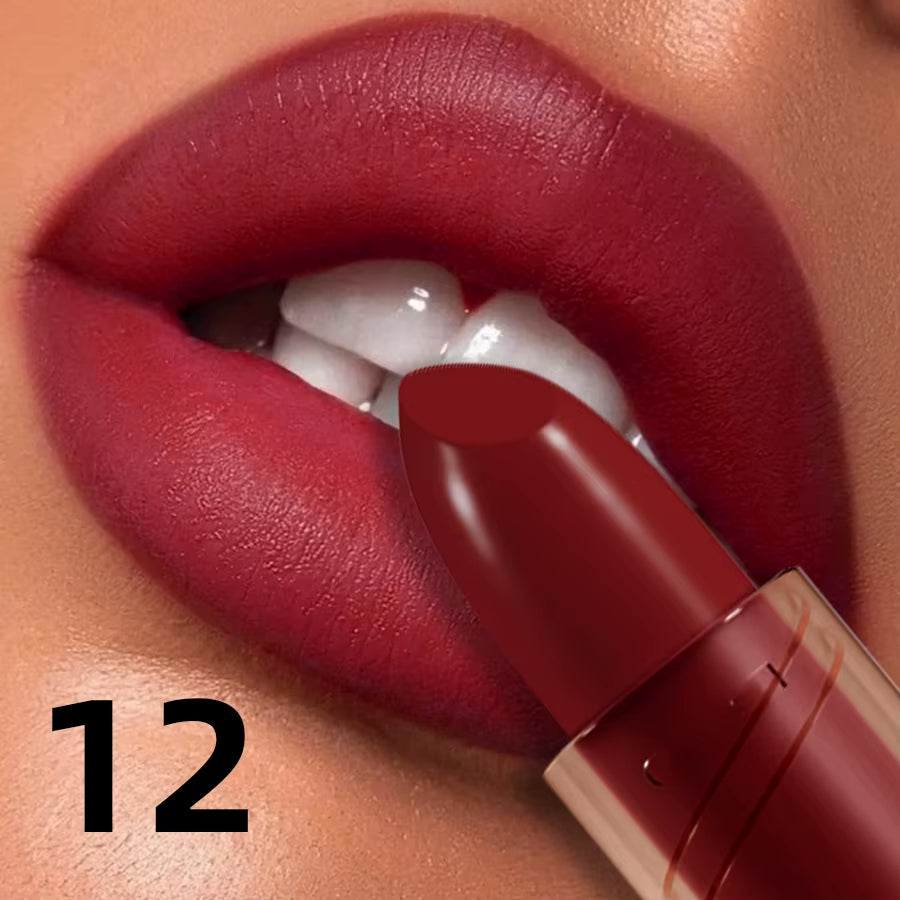 14-Color Matte Lipstick Red Lip Stick Waterproof Sexy Korean Makeup Lip Tint Brown Pink Lip Cosmetic Long Lasting Lip Gloss
