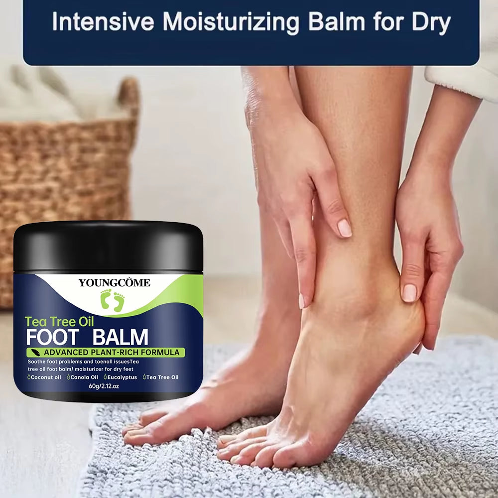Tea Tree Oil Foot Cream Repairs Cracked Feet Deeply Moisturizes and Nourishes Dry Rough Skin,Softens Hard Skin