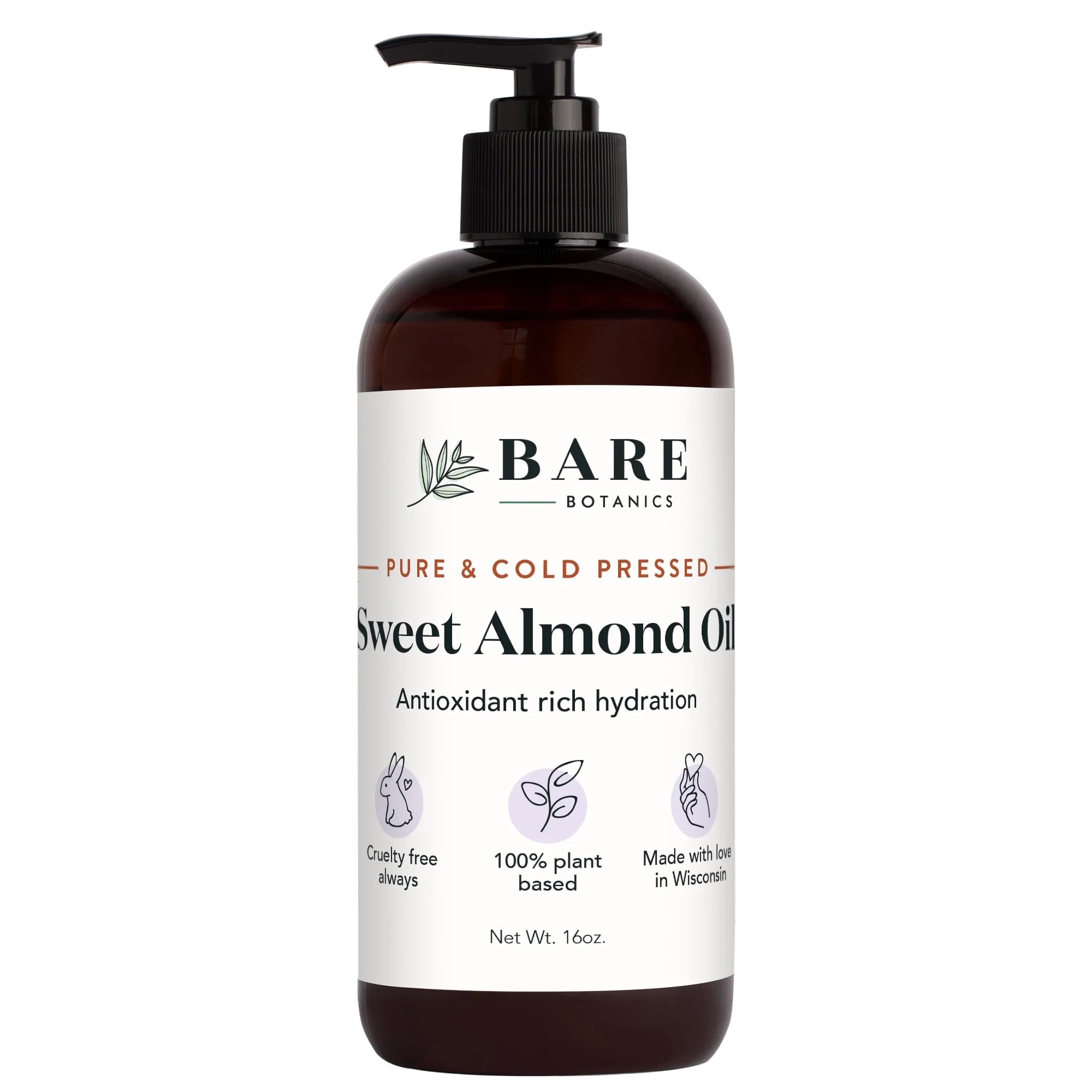 Sweet Almond Oil Body Oil | 16 Oz (LARGE) | Pure & Cold-Pressed