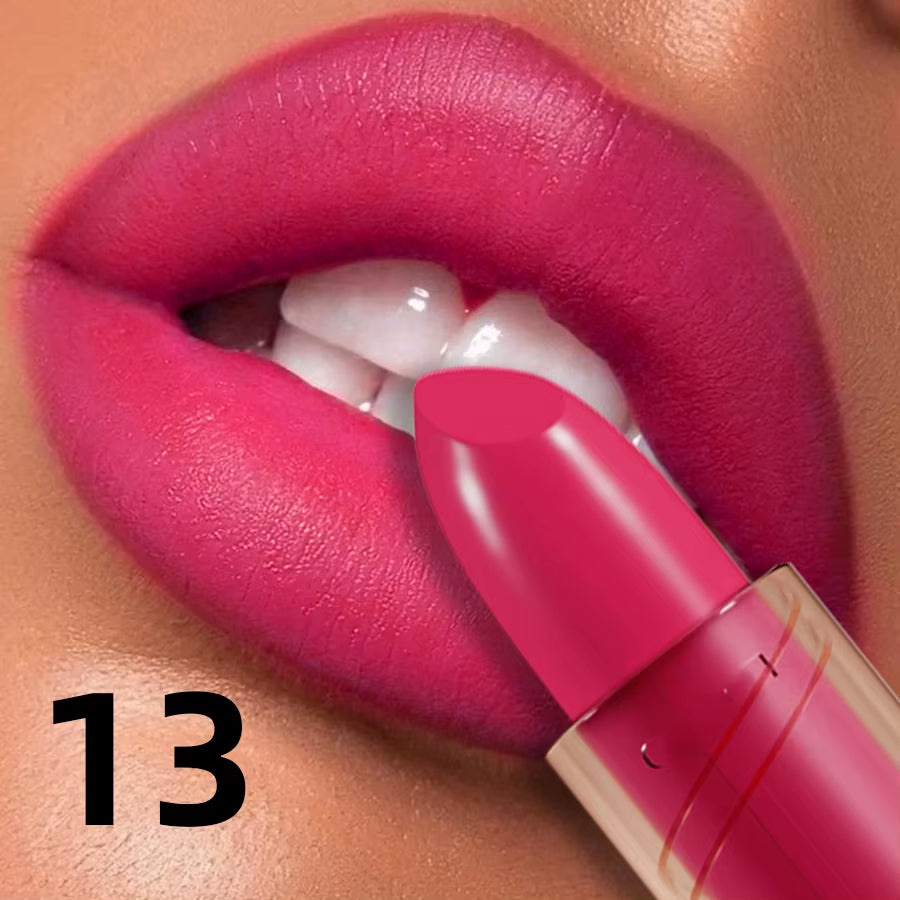 14-Color Matte Lipstick Red Lip Stick Waterproof Sexy Korean Makeup Lip Tint Brown Pink Lip Cosmetic Long Lasting Lip Gloss