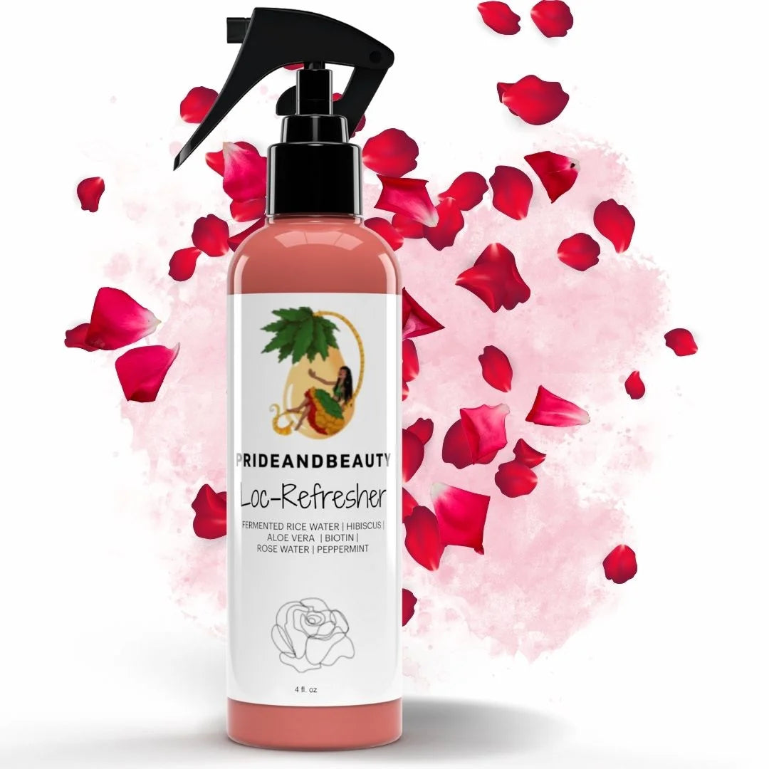Loc Refresher Spray with Rosewater & Peppermint Natural Dreadlock Spray for Hair Growth, Moisture & Scalp Care – 4 Fl Oz