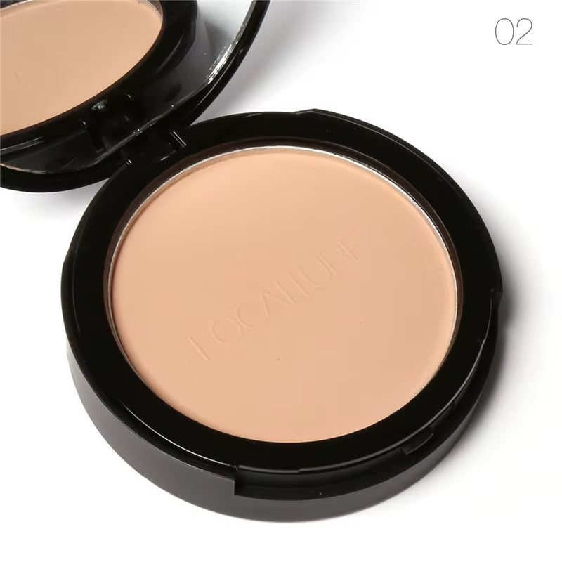 Mineral Face Pressed Powder Natural Foundation Oil Control Smooth Finish 3 Colors Concealer Setting for Makeup