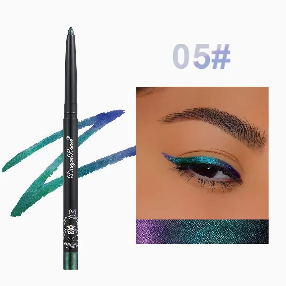 Glitter Metallic Eye Shadow Liner Pencil Waterproof Shiny Chrome Eyeliner Pearl Green Gold Purple Lying Silkworm Pen Makeup Tool