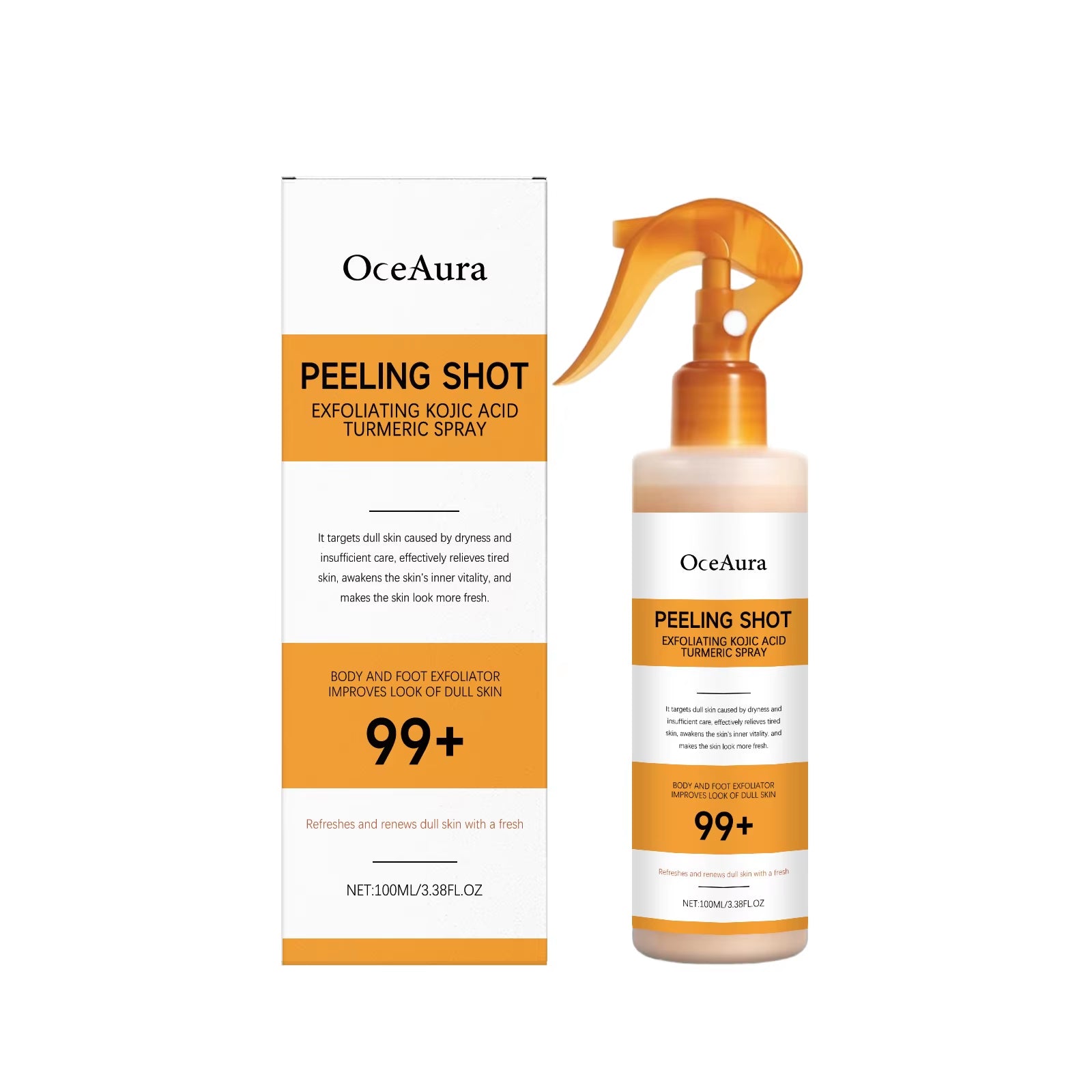 Body Keratin Care Kojic Acid Turmeric Spray Gently Exfoliating Peeling Solution Nourishing Hydrating Skin Care All Skin Types