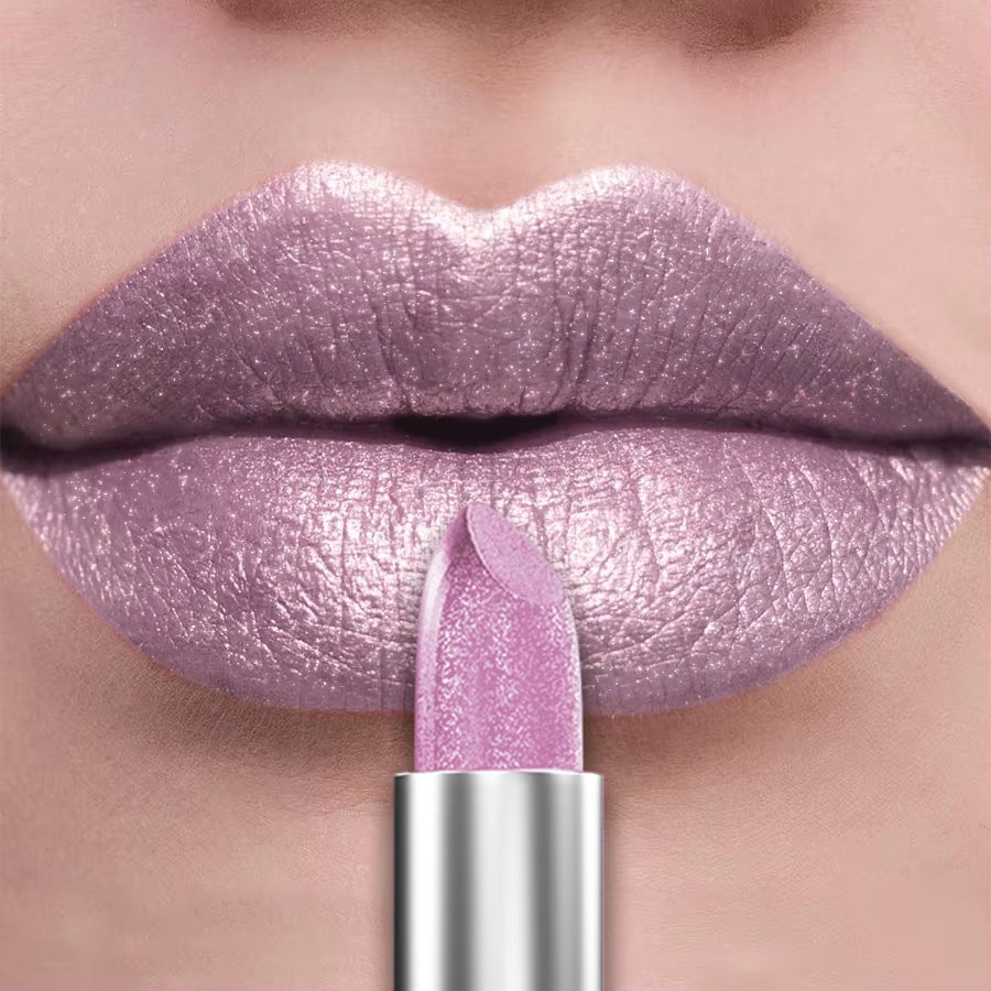 21Colors Bold & Intense Glitter Shiny Metallic Lipstick Pearlescent Lip Tint,Long Lasting Lip Senior Matte Lip Makeup Gifts For