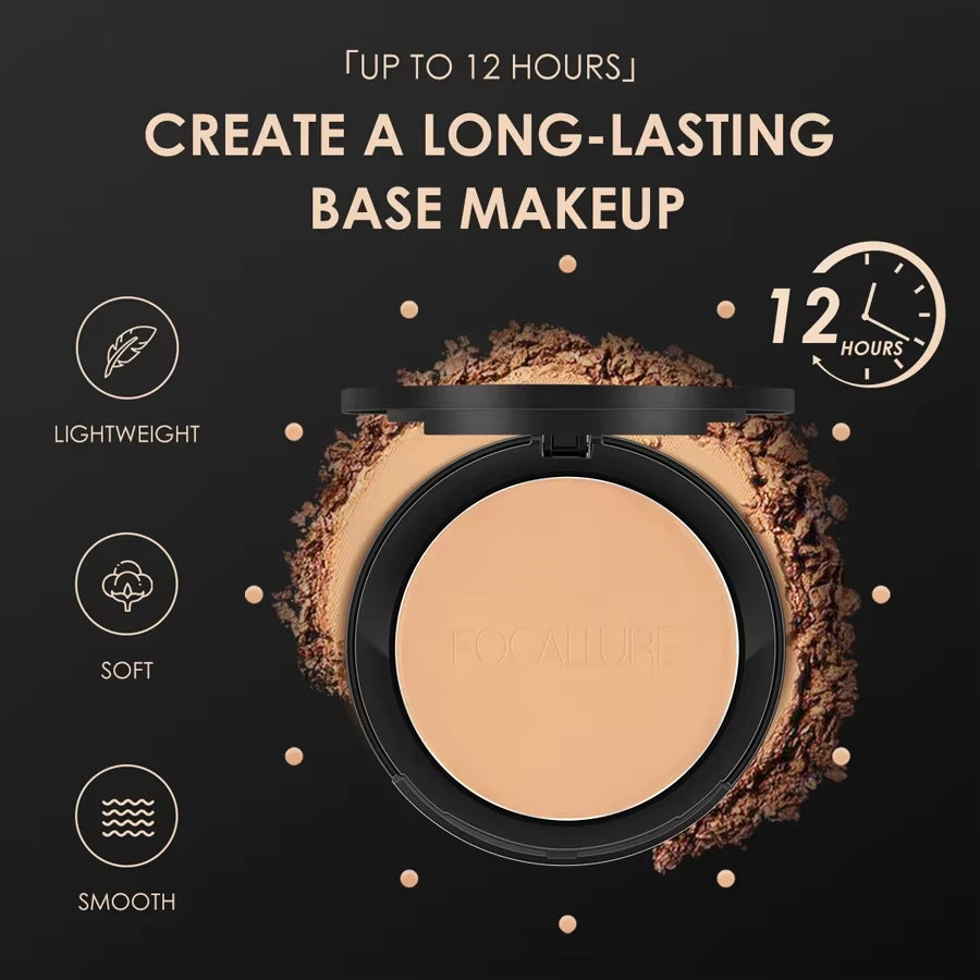 Mineral Face Pressed Powder Natural Foundation Oil Control Smooth Finish 3 Colors Concealer Setting for Makeup