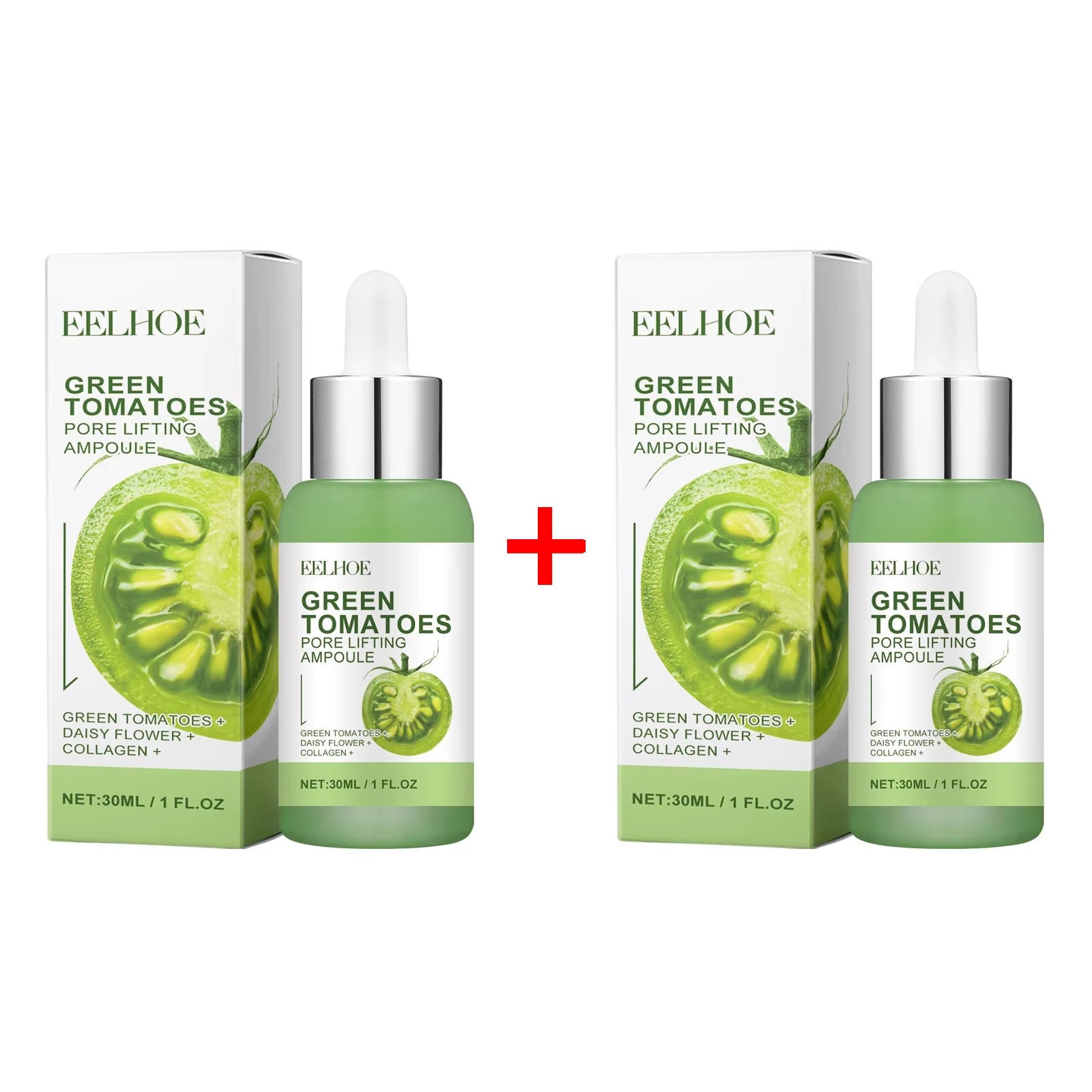 Green Tomato Pore Lifting Ampoule for Shrink Pores Dull Skin Smoothing Nourish Facial Contour Firming Face Hyaluronic Acid Serum