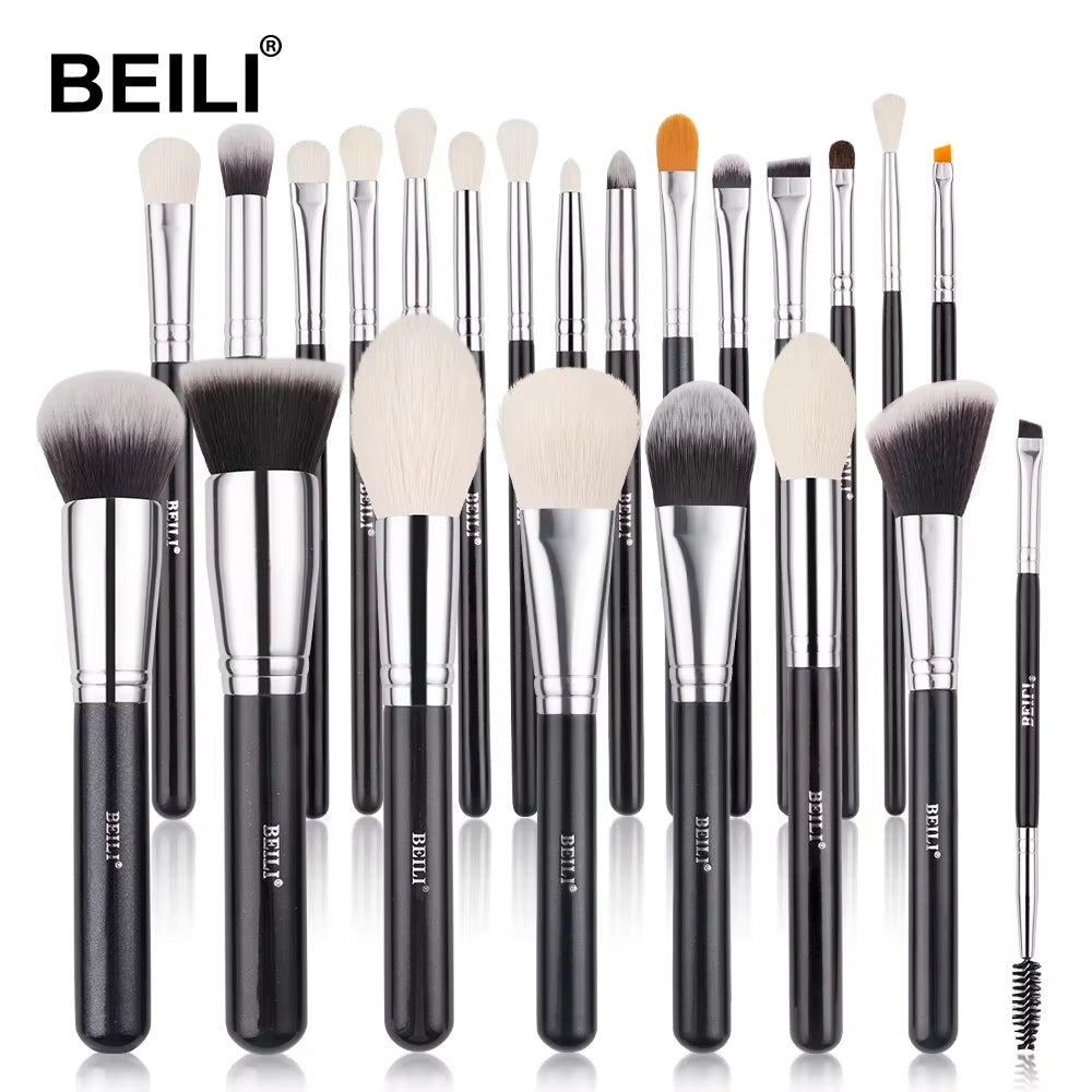 Black Makeup Brushes Set Professional Natural Goat Hair Brushes Foundation Powder Contour Eyeshadow Make up Brushes
