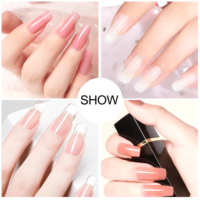 Gel Nail Polish Set with UV Nail Lamp Poly Extension Nail Gel Kit Semi Permanent Gel Varnish Set Professional Nail Art Tools Kit