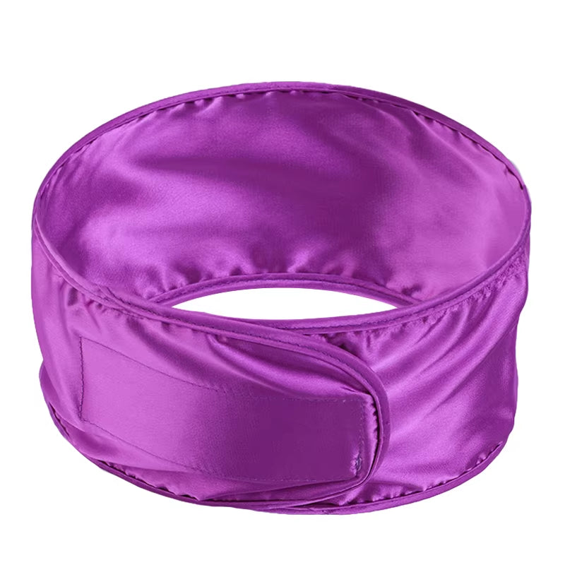 New Women Soft Silky Satin Headband Adjustable Sports Hairband Yoga Spa Bath Shower Wash Face Make up Cosmetic Wide Head Band