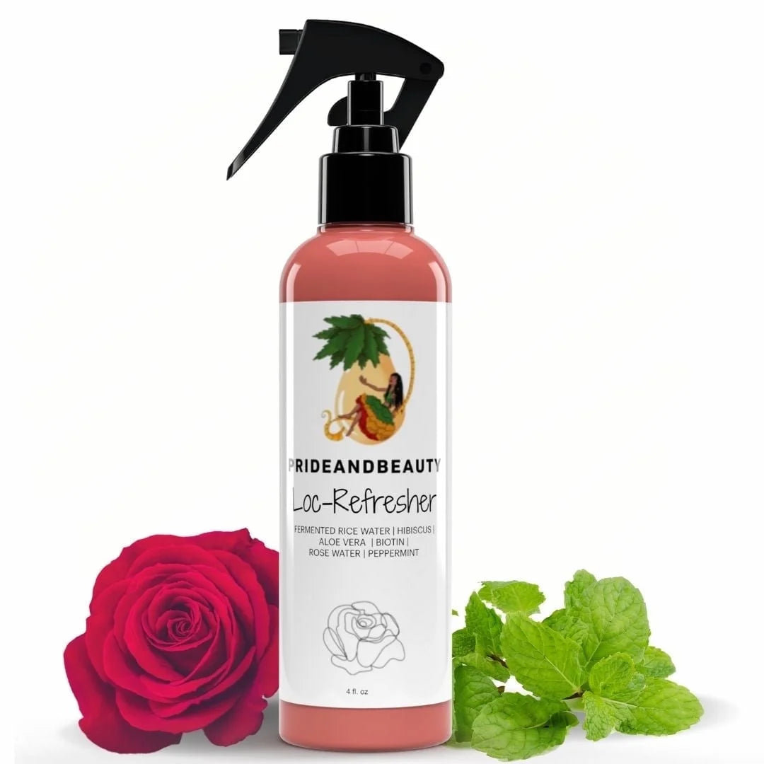 Loc Refresher Spray with Rosewater & Peppermint Natural Dreadlock Spray for Hair Growth, Moisture & Scalp Care – 4 Fl Oz