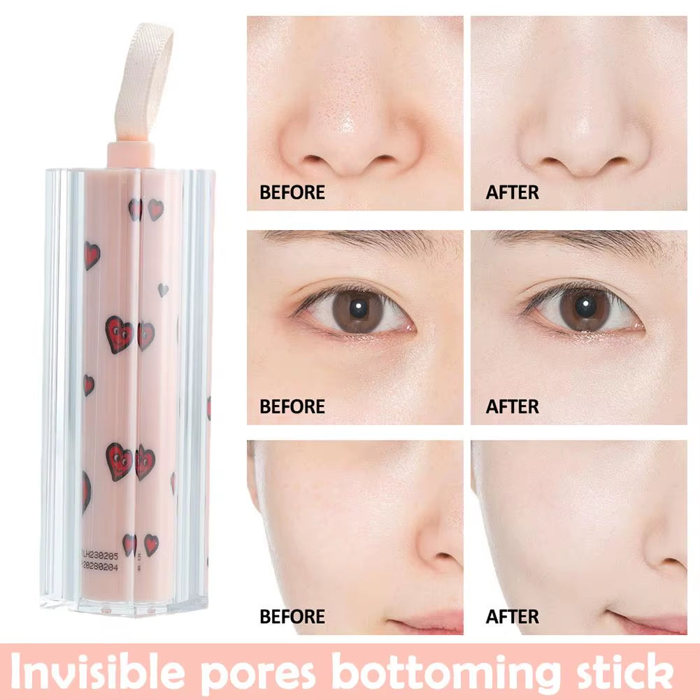 Invisible Pore Primer Stick Waterproof Pore Eraser Face Primer Makeup Base Oil-Control Moisturizing Fine Lines Isolation Make Up
