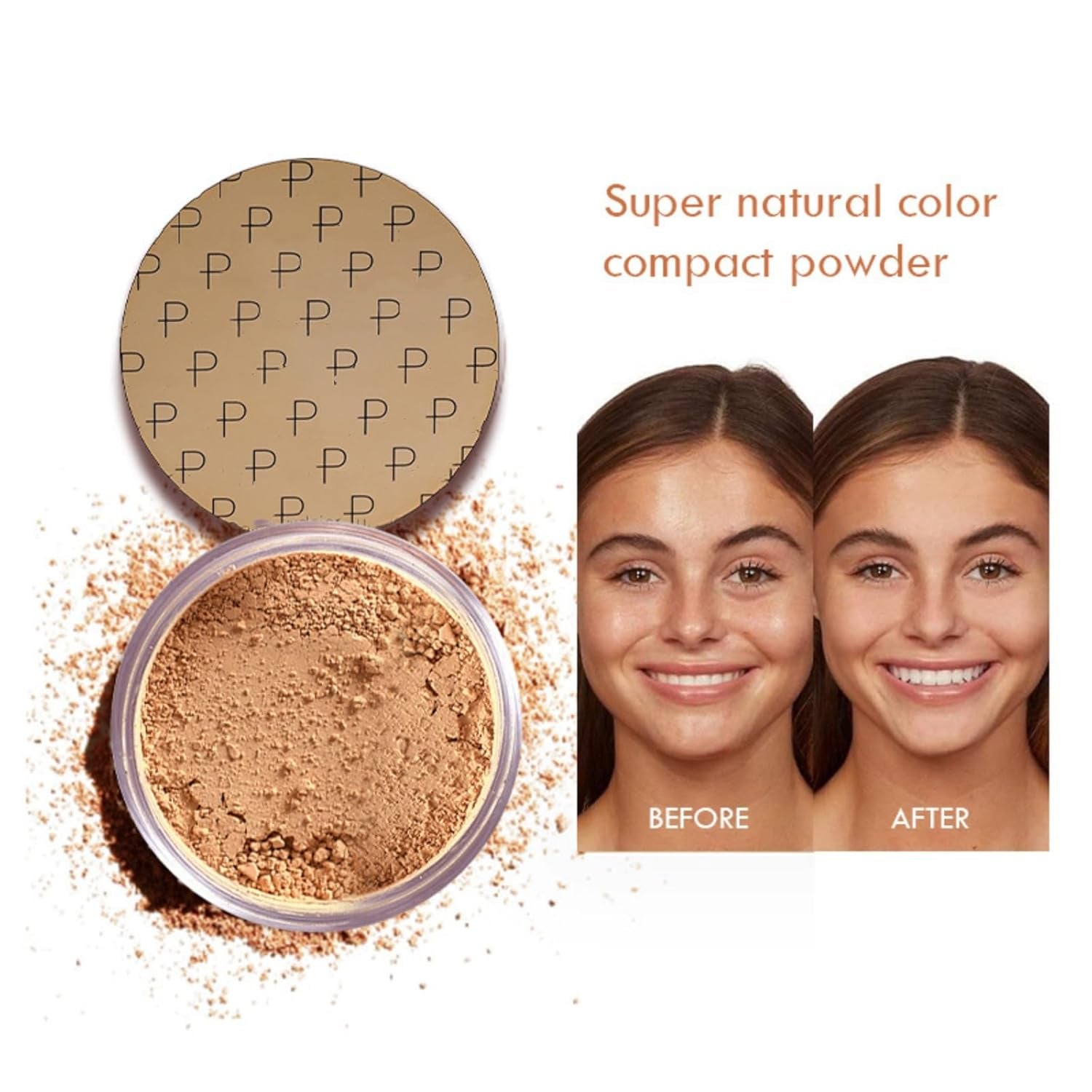 Matte Setting Loose Powder 8 Colors Smooth and Lightweight Face Powder for Brightening and Setting Makeup with Face Puff (03 Soleil)
