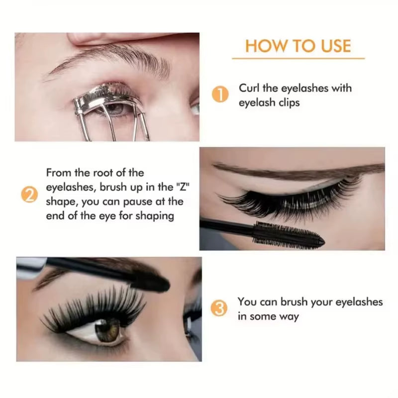 Waterproof 4D Mascara Thick Long Smudge-Proof Plump Encrypted Long-Lasting Curling Large Eye Makeup Makeup Tools