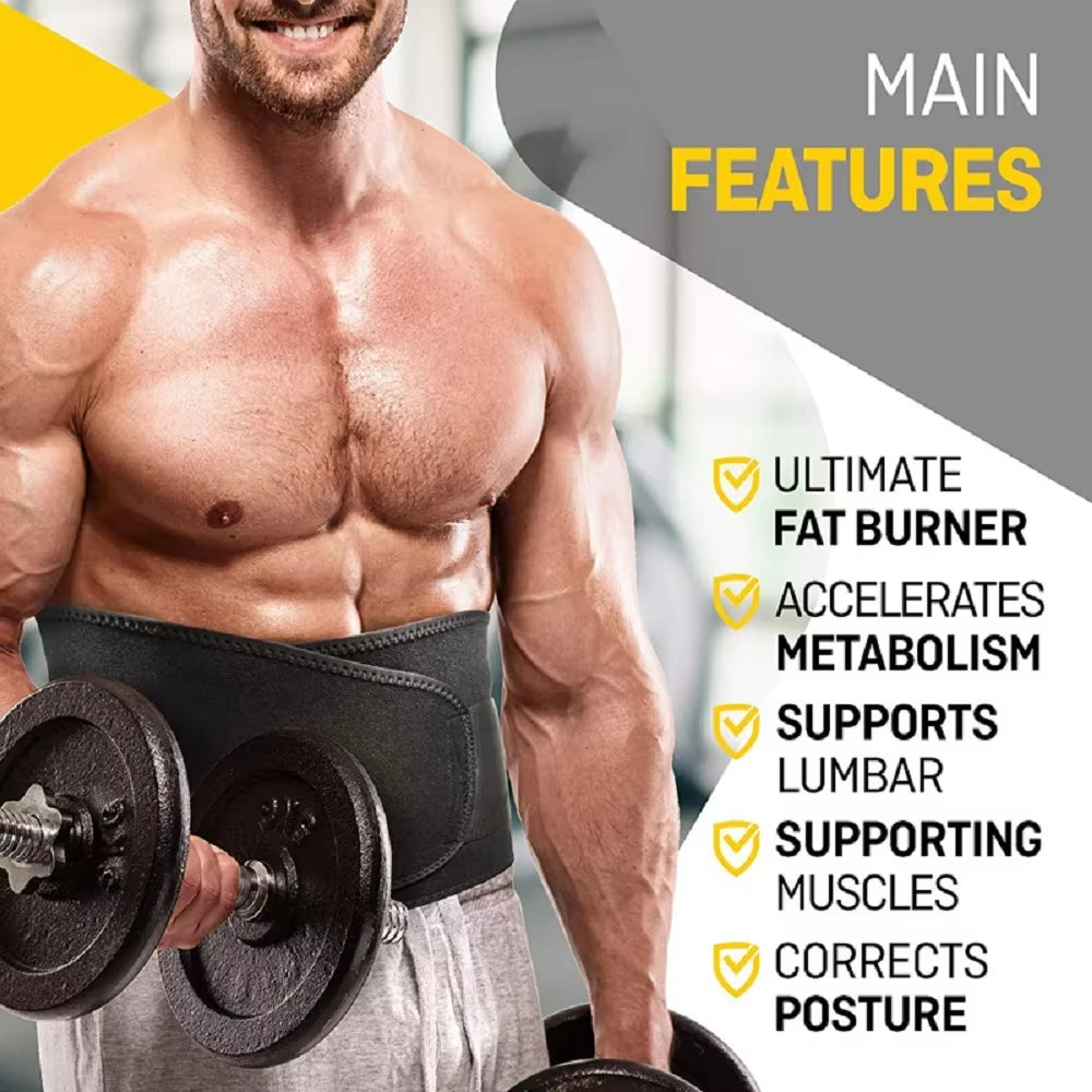 Waist Trimmer Ab Belt, Weight Loss Waist Trainer- Best Abs Accessories for Lower Back Support, Stomach and Back Lumbar Support