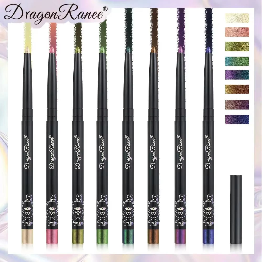 Glitter Metallic Eye Shadow Liner Pencil Waterproof Shiny Chrome Eyeliner Pearl Green Gold Purple Lying Silkworm Pen Makeup Tool