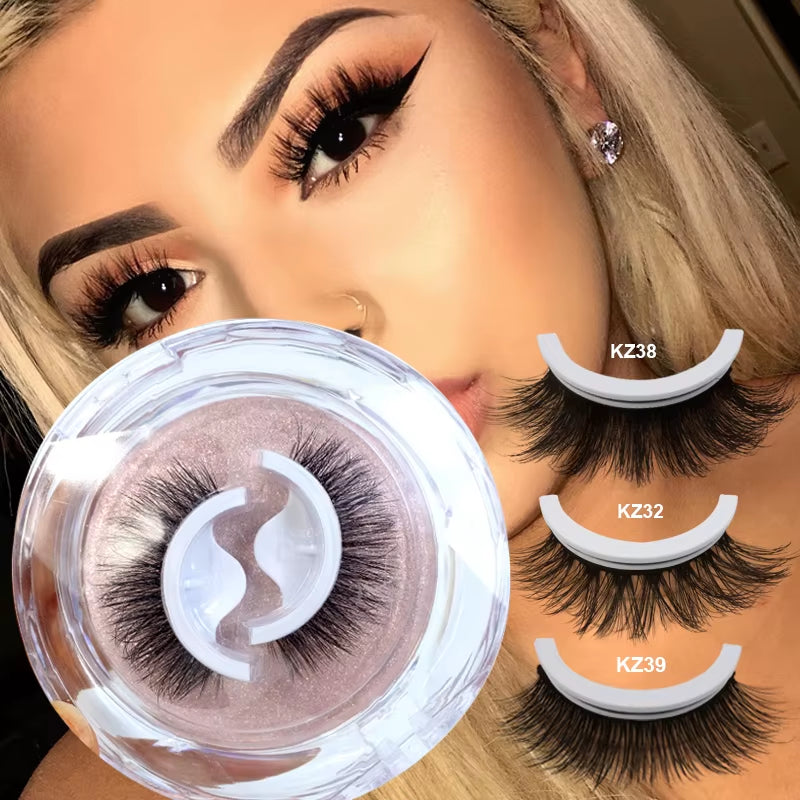 Reusable Adhesive Eyelashes New Arrival Wispy Thick Natural Eye Lashes Makeup Fake Eyelashes  