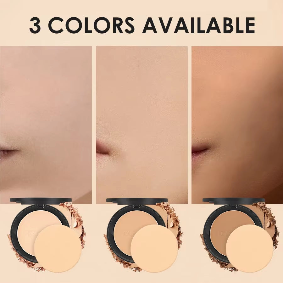 Mineral Face Pressed Powder Natural Foundation Oil Control Smooth Finish 3 Colors Concealer Setting for Makeup