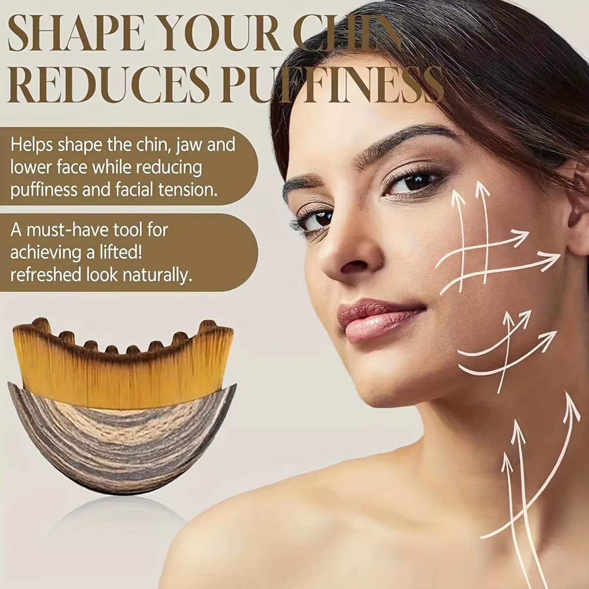 1/3 Pack Lymphatic Contour Facial Brush, Gua Sha Eye and Neck Care Brush, Lymphatic Contour Brush, Crescent Brush, Facial Brush, Massage Care Brush, Cleansing Brush