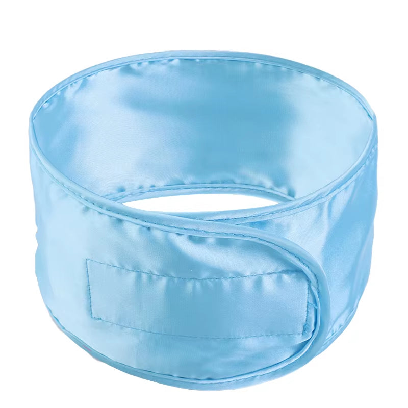New Women Soft Silky Satin Headband Adjustable Sports Hairband Yoga Spa Bath Shower Wash Face Make up Cosmetic Wide Head Band