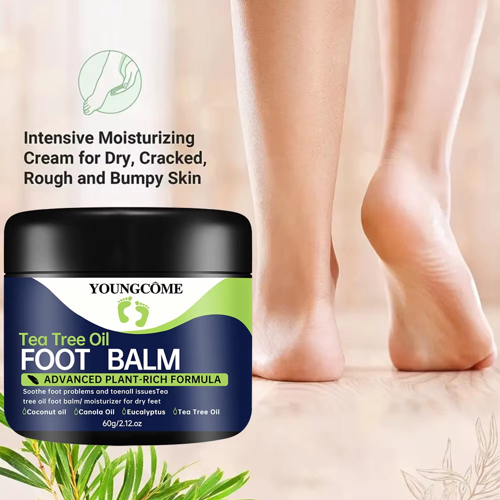 Tea Tree Oil Foot Cream Repairs Cracked Feet Deeply Moisturizes and Nourishes Dry Rough Skin,Softens Hard Skin