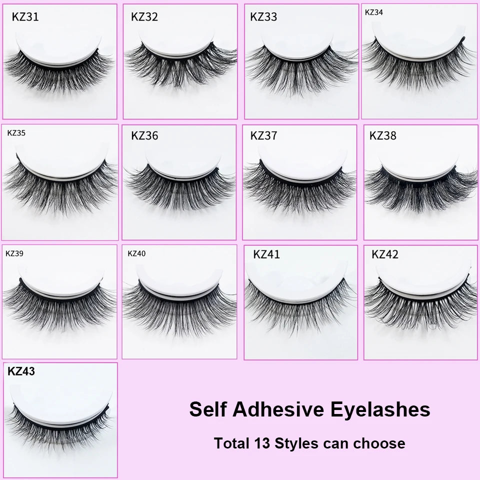 Reusable Adhesive Eyelashes New Arrival Wispy Thick Natural Eye Lashes Makeup Fake Eyelashes  