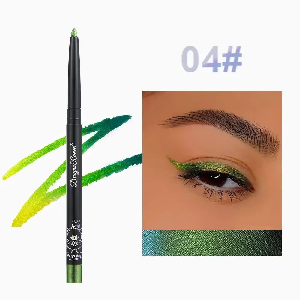 Glitter Metallic Eye Shadow Liner Pencil Waterproof Shiny Chrome Eyeliner Pearl Green Gold Purple Lying Silkworm Pen Makeup Tool