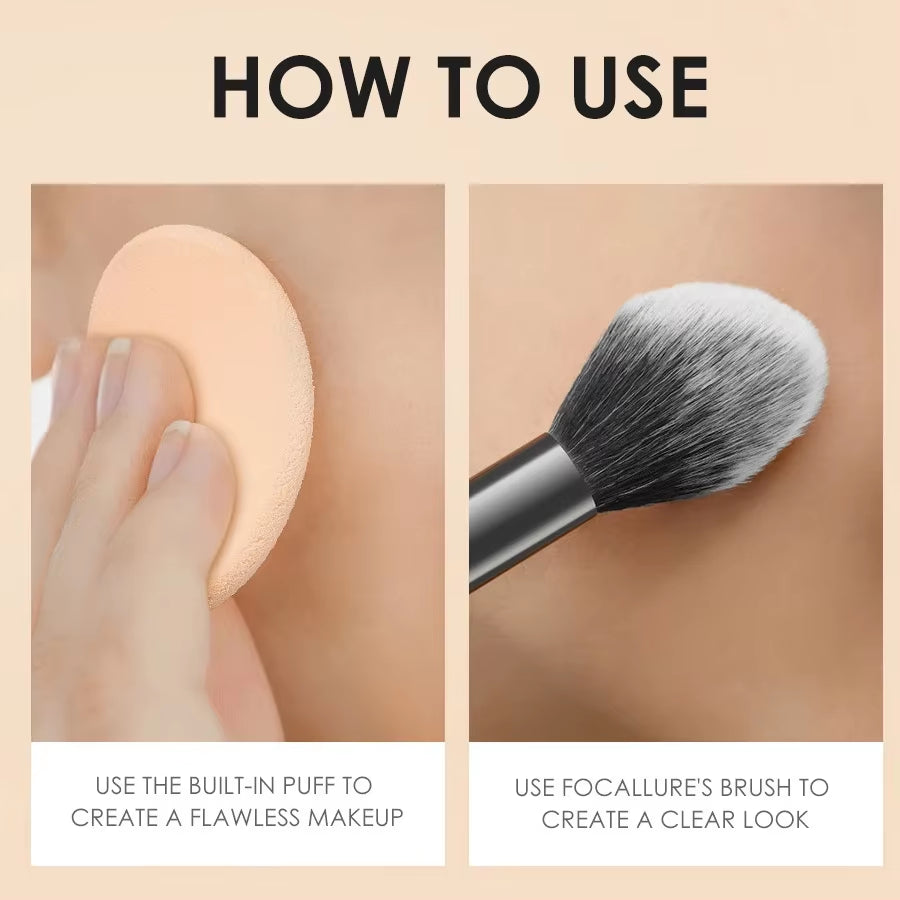 Mineral Face Pressed Powder Natural Foundation Oil Control Smooth Finish 3 Colors Concealer Setting for Makeup