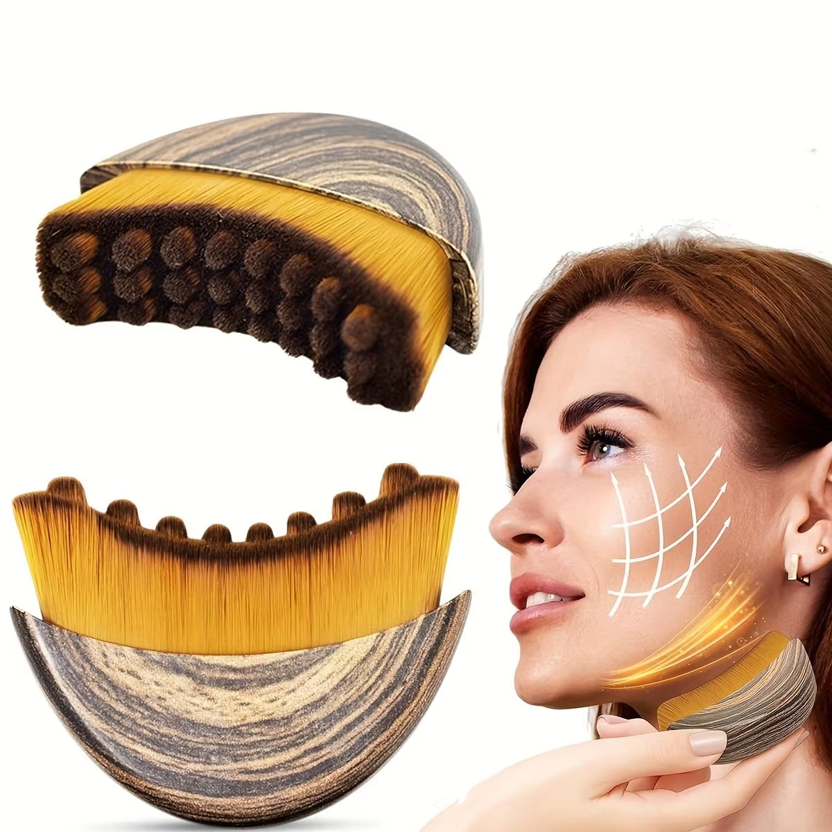 1/3 Pack Lymphatic Contour Facial Brush, Gua Sha Eye and Neck Care Brush, Lymphatic Contour Brush, Crescent Brush, Facial Brush, Massage Care Brush, Cleansing Brush