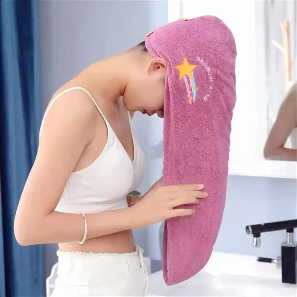 Rapid Dry Towel for Hair Microfiber Towels anti Frizz Dry Hair Hair Towel Quick Dry Hair Dry Towels for Girls Beach Shower Cap