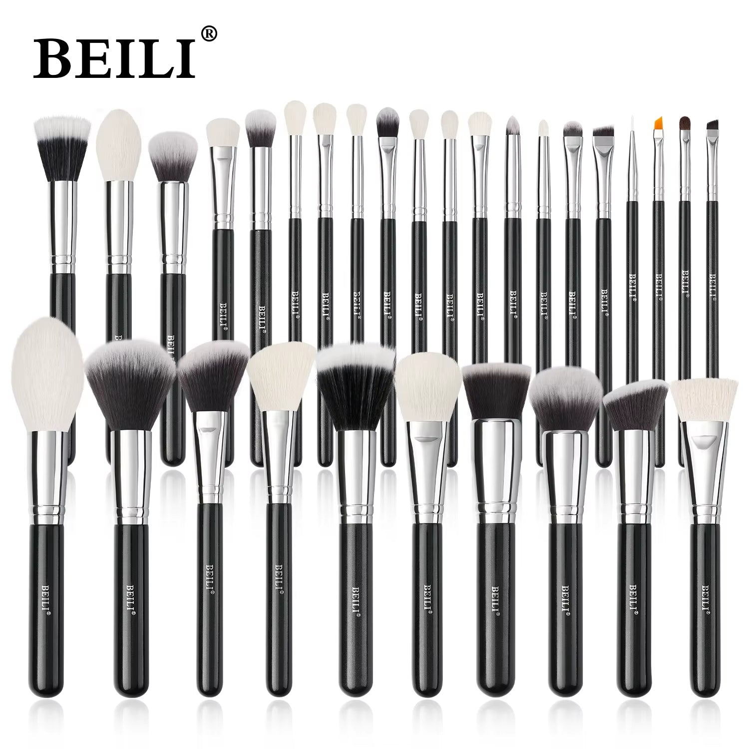 Black Makeup Brushes Set Professional Natural Goat Hair Brushes Foundation Powder Contour Eyeshadow Make up Brushes