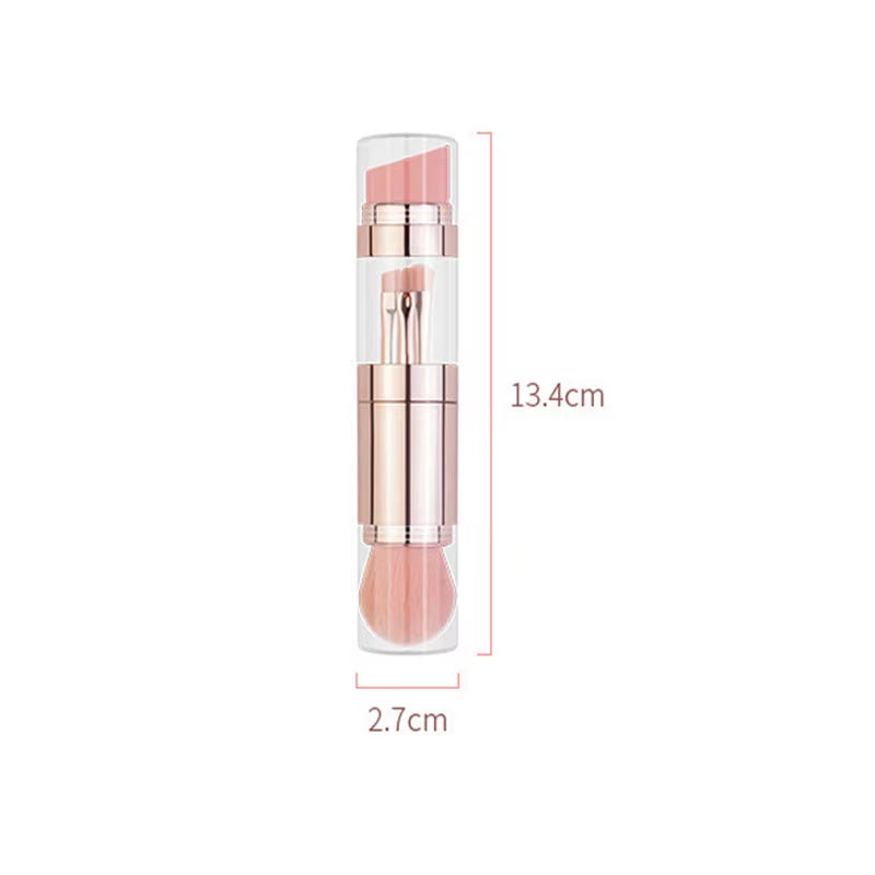 5 in 1 Portable Retractable Makeup Brushes for Foundation Eyebrow Lip Eyeshadow Loose Powder Cosmetic Set Makeup Brush Tools